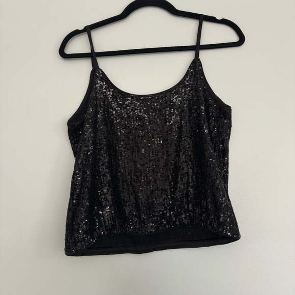 Express Black Sequin Camisole Top - Picture 4 of 4